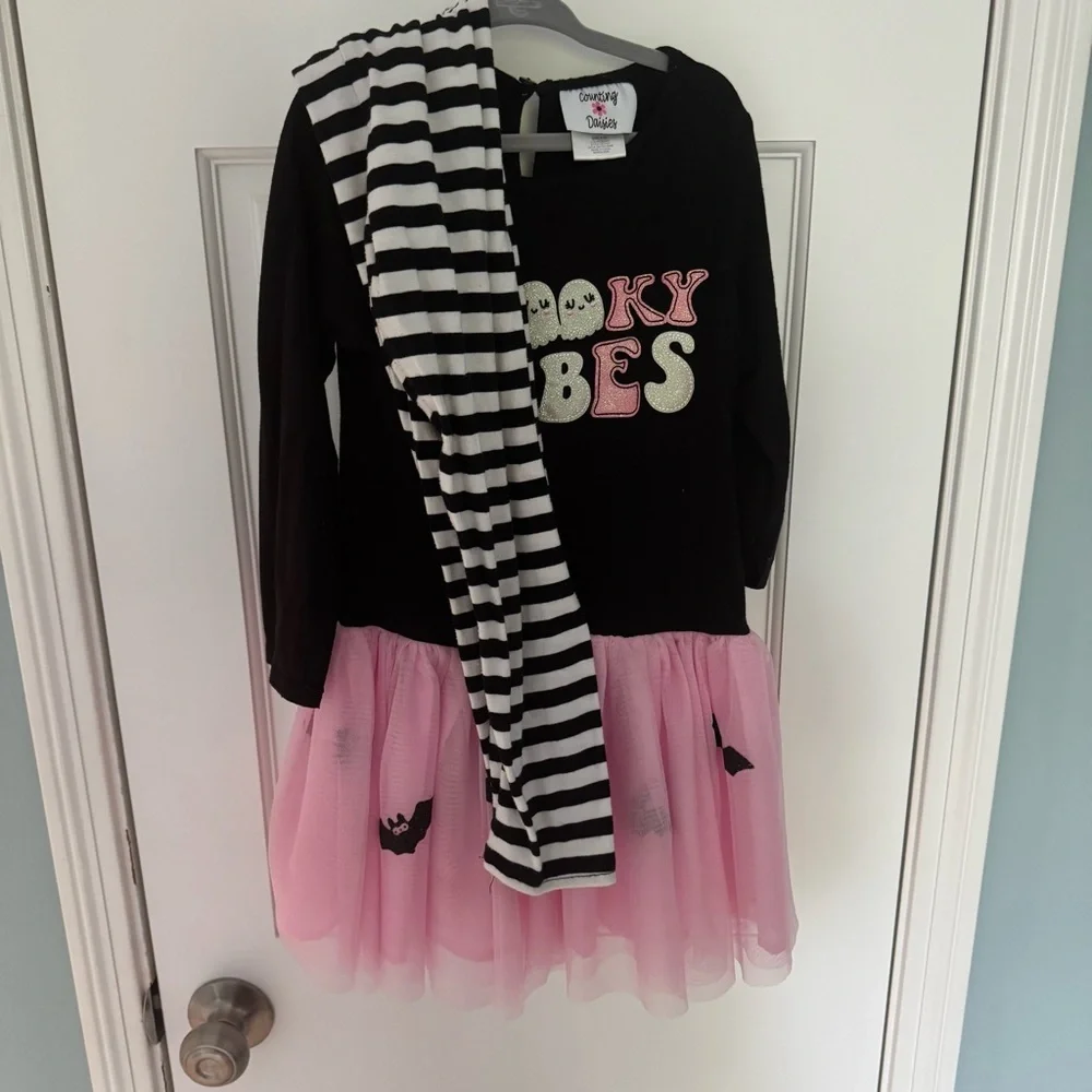 Halloween dress set Black and Pink 'Spooky Vibes' Kids Costume